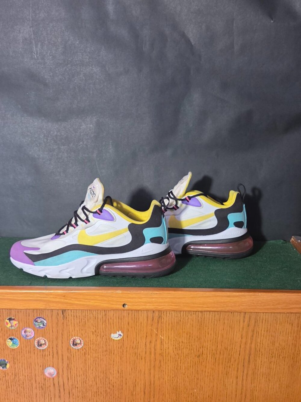 Nike Air Max 270 React Multicolor Sneakers White Yellow Purple